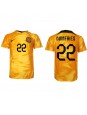 Nederländerna Denzel Dumfries #22 Replika Hemmakläder VM 2022 Kortärmad